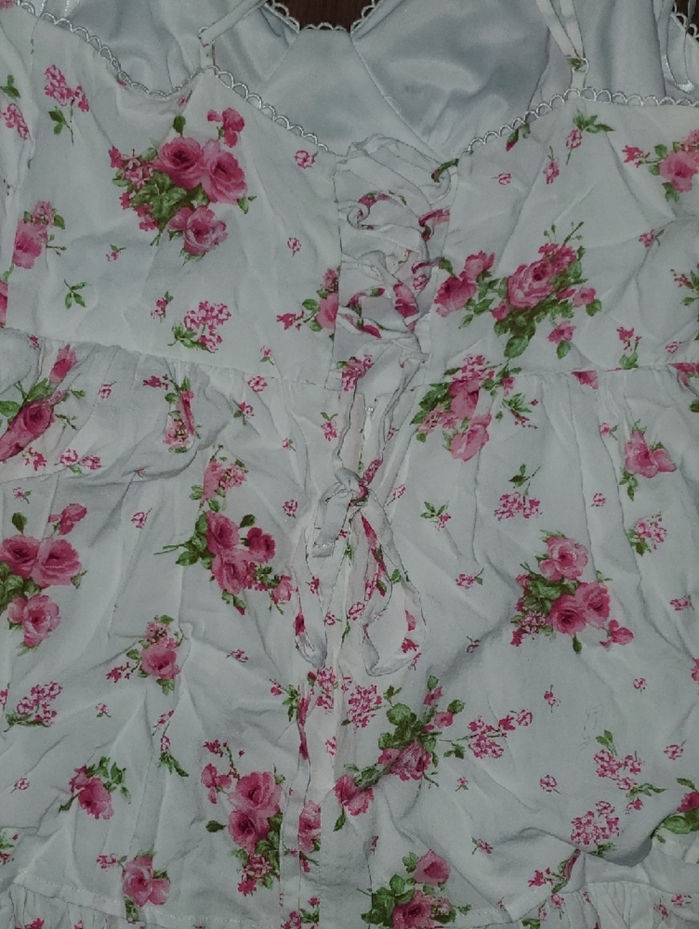 Altar'd State NWT White Tiered Maxi Dress Pink and Green Floral Print XL Summer - Picture 5 of 10
